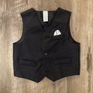 Black with white pinstripes vest for baby boy
